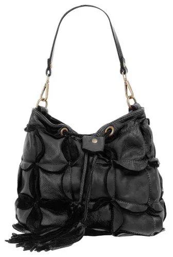 Henkeltasche SAMANTHA LOOK - Elegante Damenhandtasche aus echtem Leder - Handtaschen aus 100% Rindleder, Made in Italy. Mit verspieltem Falzmuster, Smartphonefach und abnehmbarem Schultergurt für individuellen Tragekomfort.