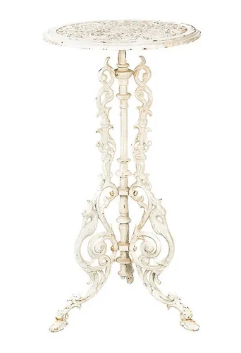 Aubaho Dekoobjekt Beistelltisch aus Eisen 72cm - Dekorativer Beistelltisch im Antik-Stil, handgefertigt aus robustem Eisen. Ideal für Garten oder Wohnzimmer, mit gewollten Altersspuren für einen authentischen Look. Maße: 36 x 72 x 36cm, Gewicht: 10kg.