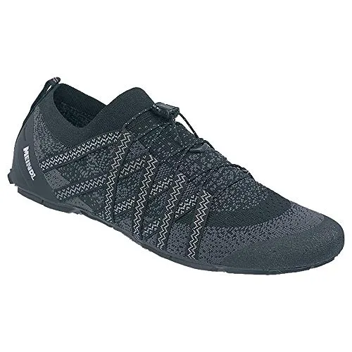 Meindl Pure Freedom Lady Wanderschuhe, 7.5UK/41.5 EU, schwarz/Silber - Leichte Wanderschuhe mit gestricktem Mesh-Obermaterial und Vibram Lite Base Sohle, ideal für komfortable Outdoor-Abenteuer.