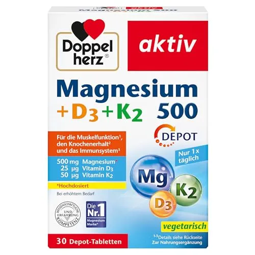 Doppelherz Magnesium 500 + D3 + K2