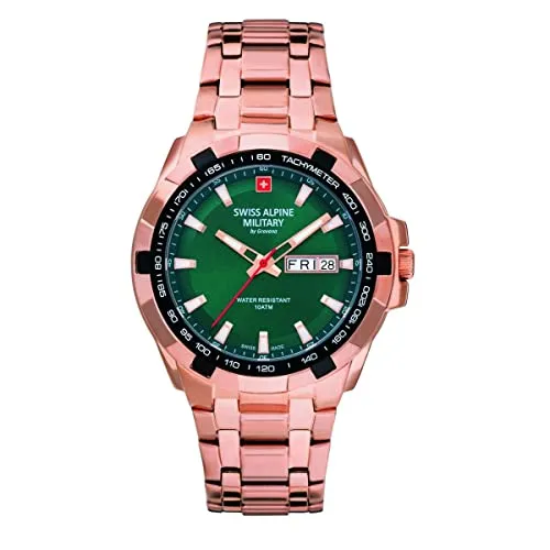 Swiss Alpine Military 7043.1164 Day-Date Herrenuhr 42mm - Armbanduhren mit 10ATM Wasserdichtigkeit, sportlichem Design und präzisem Swiss Made Quarzwerk – ideal für aktive Herren.