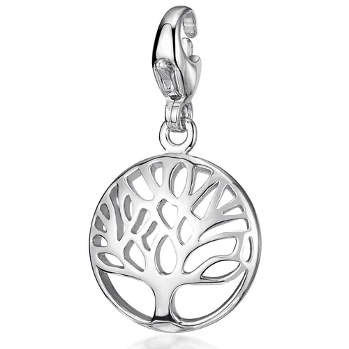 MATERIA Charms Anhänger Lebensbaum 925 Silber mit Karabiner für Bettelarmband