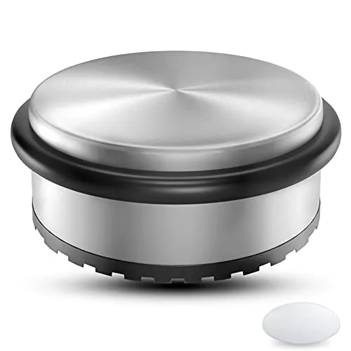 SilverRack® Türstopper Edelstahl [1 Stück] + 1 extra Wand Türstopper - Premium Tür Stopper ohne Bohren 1,1kg - Schwerer Türstopper Boden - 10x4,5cm Door Stopper