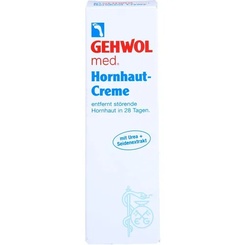 Gehwol med Hornhaut Creme 75 ml - Hornhautpflege mit Urea, Allantoin und Seidenextrakt, dermatologisch geprüft und ideal für Diabetiker. Reduziert Hornhaut und Fußgeruch, sorgt für sofortige Erweichung und verbessert die Haut innerhalb von 28 Tagen.