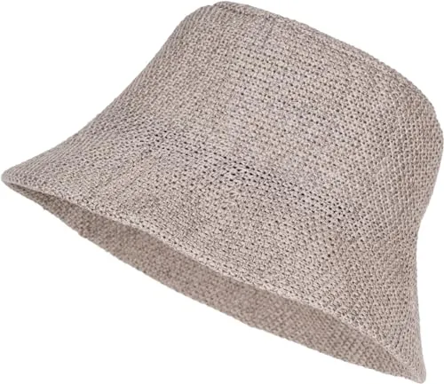 styleBREAKER Damen Papierstroh Sonnenhut | Faltbarer Fischerhut - Sonnenhüte für Damen, leichter und faltbarer Bucket Hat mit 6 cm Krempe für optimalen Sonnenschutz und elastischem Schweißband für hohen Tragekomfort.