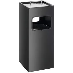 Durable Kombi-Aschenbecher 333101, 17 Liter, schwarz - Papierkörbe mit 2-in-1-Lösung für Raucherzonen, inklusive 2 Liter Aluminium-Aschereinsatz und einfachem Reinigungssystem.