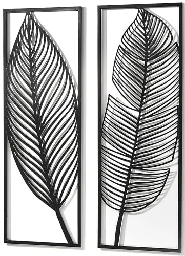 Kobolo Wandbild Metallbild FEATHER zweiteilig in schwarz von Kobolo