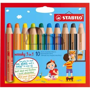 Stabilo Woody 3in1 Buntstift 10er-Pack in Rot von STABILO