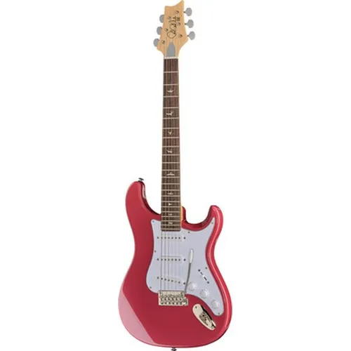 SE Silver Sky Derby Red E-Gitarre - Hochwertige E-Gitarre mit 6 Saiten, klassischem Vintage-Design und präziser Verarbeitung. Ideal für kreative Musiker, die einen einzigartigen Klang suchen.