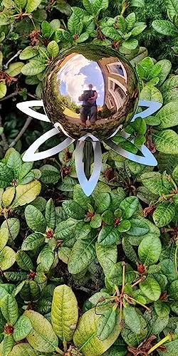 Jürgen Bocker Gartenambiente Gartenstecker Blütenzauber Paris Rosenkugel 10 cm - Dekostecker aus rostfreiem Edelstahl, wetterfest und ideal für Garten und Eingangsbereich, sorgt für einen stilvollen Blickfang mit einer Blüte von 17 cm Durchmesser.
