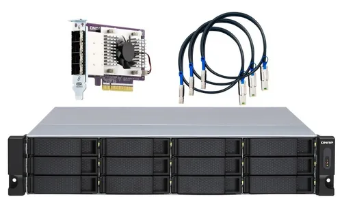 Qnap TL-R1200S-RP EXPANSION UNIT RM - 2U NAS-Server Erweiterungseinheit mit 12 Bays für flexible Speichererweiterung und hohe Verfügbarkeit.