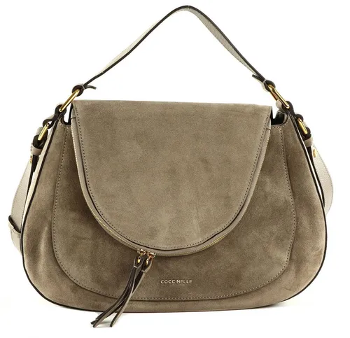 COCCINELLE Schultertasche Coccinelle Sole Suede - Elegante Schultertasche aus weichem Rindsleder, vielseitig tragbar mit verstellbarem Schulterriemen oder als Handtasche. Ideal für stilbewusste Frauen, die besonderen Charme suchen.