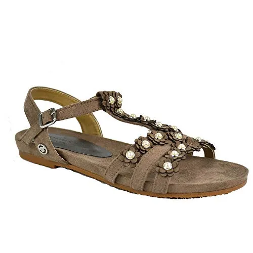 TOM TAILOR Damen Sandalen Riemchen Schuh Sandaletten in Taupe, Schuhgröße 36 - Modische Sommer Sandalen von Tom Tailor mit Soft Innensohle für optimalen Laufkomfort, perfekt für entspannte Tage im Freien.