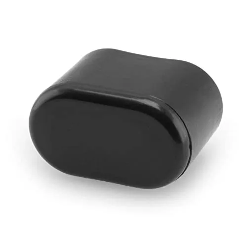 GLEITGUT 4er Set Fußkappen für Gartenstühle oval Rohrkappen schwarz Kappen für Ovalrohr ovale Stuhlkappen (38 x 20 mm)