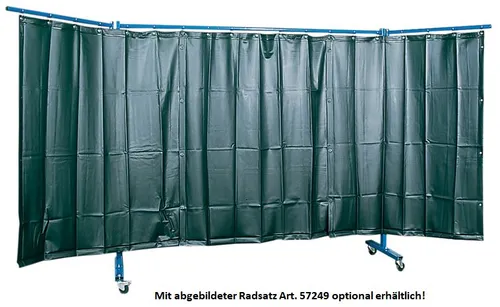 Elmag Schweißerschutzwand 3-teilig mit Folienvorhang S9 Dunkelgrün (57250)