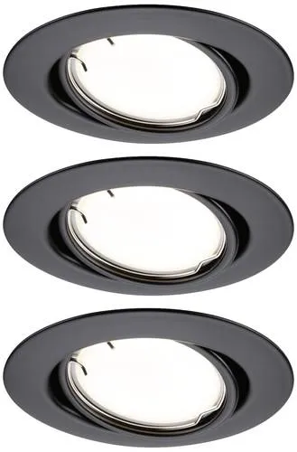 Paulmann 92465 LED-Einbauleuchte 3er Set - Matt Schwarz mit Zigbee - Einbauleuchten mit 3x4,9W, stufenlos dimmbar und Zigbee-Steuerung für individuelles Lichtambiente. Ideal für Neuinstallationen und Austausch.