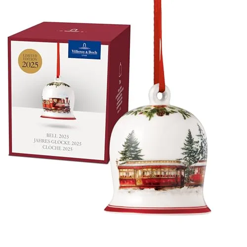 Villeroy & Boch - Annual Christmas Edition Jahres-Glocke 2025 Bunt, Glocke Weihnachten, Baumschmuck, Deko Weihnachten, Weihnachtsdekorationen, Sammlerstück, Premium Porzellan