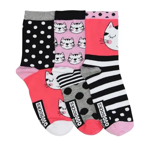 Katzen Oddsocks Socken in 37-42 im 3er Set - Strumpf