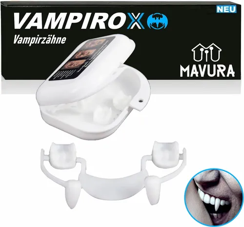 VAMPIROX Einziehbare Vampirzähne - Kompaktkameras, perfekt für Halloween und andere schaurige Anlässe mit automatisch einziehbaren Zähnen für einen realistischen Vampir-Look.