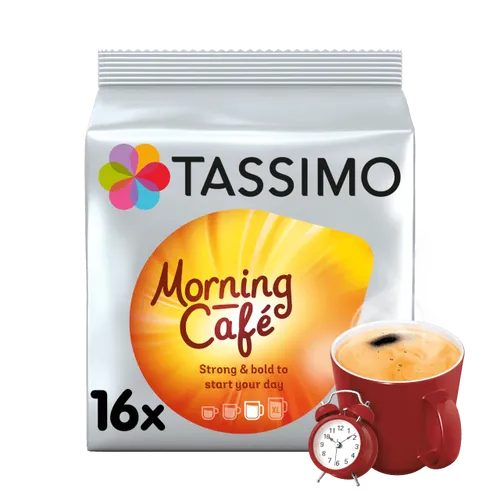 Tassimo Morning Cafe 2606 - Frühstücksblend - Filterkaffee für einen perfekten Start in den Tag, ideal für einen belebenden Morgen mit aromatischem Geschmack.