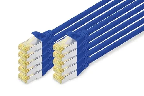 DIGITUS Patchkabel Kat. 6A, S/FTP, 1,0 m, blau, Set