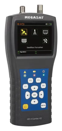 Megasat HD 4 Combo V2 Antennen-Messgerät - Zubehör für SAT & Audio, misst alle Empfangssignale auf einem 2,7 Zoll Display und bietet Echtzeit-Spektrum für präzise Fehleranalyse.