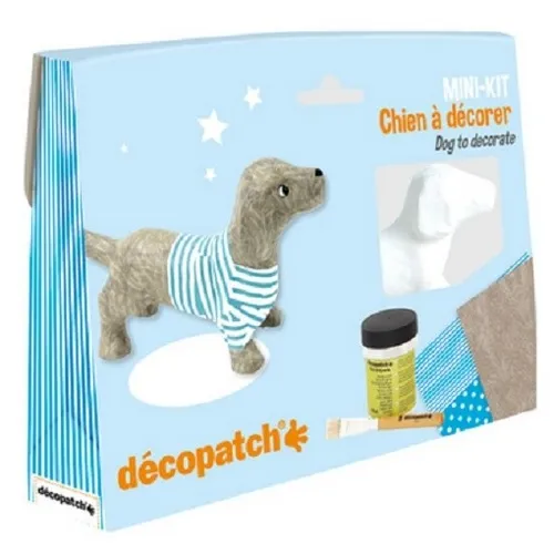 CLAIREFONTAINE DECOPATCH MINI-SET DACKEL PAPPMACHE BASTEL-SET NEU OVP