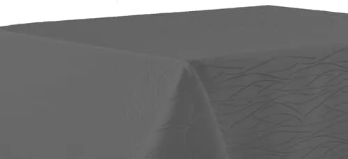 texpot Tischdecke 160 x 220 cm oval Grau Streifen bügelfrei Tischtuch fleckabweisend