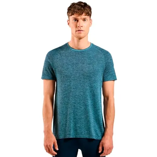 Odlo Laufshirt Herren Kurzarm Essential Seamless I Sport Shirt Männer I Sport Oberteil I Fitness Shirt