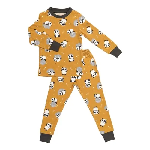 SCHLUMMERSACK Kinder Schlafanzug lang Unisex Panda Größe 98 2-3 Jahre |Pyjama Kinder Set zweiteilig Jungen & Mädchen | Kinderschlafanzüge Kinder Schlafanzug Baumwolle