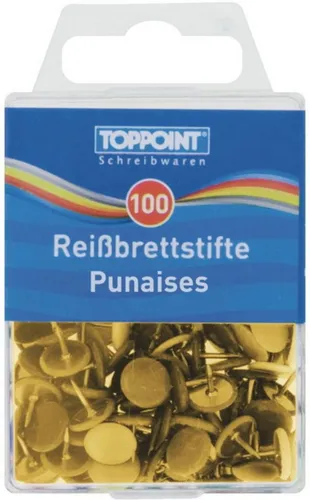 Stylex Schreibwaren Heftzwecke 100 Reißbrettstifte Reißzwecken Heftzwecken gold