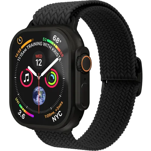 Armband Apple Watch Woven Loop (Schwarz) - Zubehör Smartwatches, elegantes Woven Loop Design für 40, 41, 42 mm Modelle, komfortabel und atmungsaktiv für den perfekten Sitz.