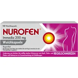 Nurofen Immedia 200 mg Weichkapseln - Praktische Weichkapseln zur kurzfristigen Linderung von leichten bis mäßig starken Schmerzen und zur Unterstützung des Wohlbefindens bei Erkältungssymptomen. Ideal für schnelle Anwendung.