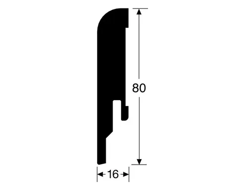 meister Sockelleiste Meister Sockelleiste Weiß Glänzend 80×16 mm 2.4 m, L: 238 cm, H: 8 cm, 1-St.