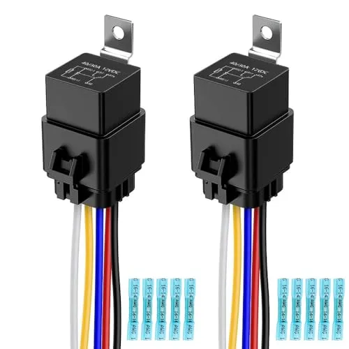 Gebildet 2 Stück 40/30 Ampere Wasserdichter Relaisschalter 12AWG Kabelbaumsatz mit Eingebauter Diode
