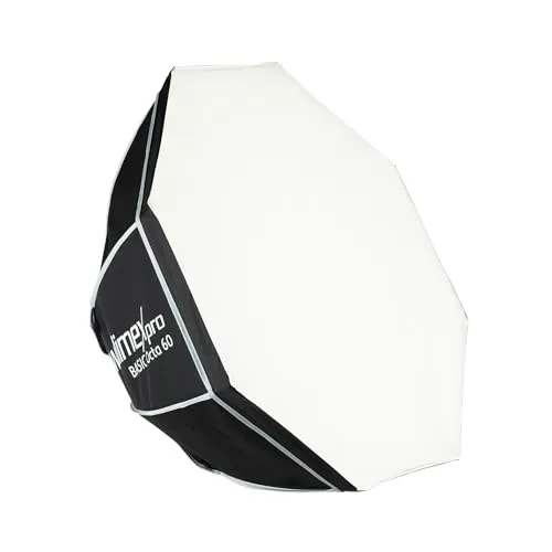 Walimex pro Softbox Octagon 60cm - 360° drehbar, inkl. Front- und Zwischendiffusor, ideal für professionelle Produkt- und Peoplefotografie