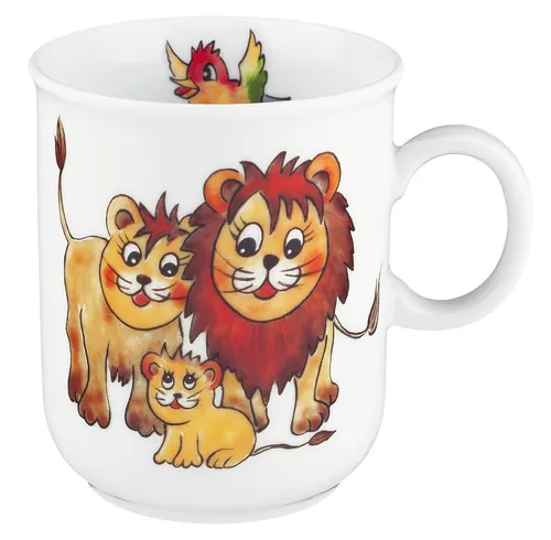 Seltmann Weiden Becher Compact, Bunte Tierwelt, 1-tlg., Porzellan, Becher mit Henkel 0,25 l