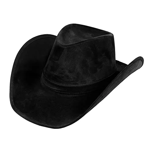 Boland Hut Wyoming - Cowboyhut aus Kunstleder für Karneval und Mottopartys - Kostüm-Kopfbedeckungen: Vielseitig kombinierbarer Cowboyhut in Schwarz aus Kunstleder, ideal für Karneval, Mottopartys und andere Anlässe.