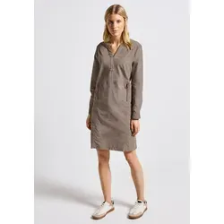 Street One Damen Cordkleid mit Split Neck - Freizeitkleid für Damen, knielang mit Split Neck und langen Ärmeln, aus weicher Baumwollcord-Qualität, ideal für einen lässigen Look.