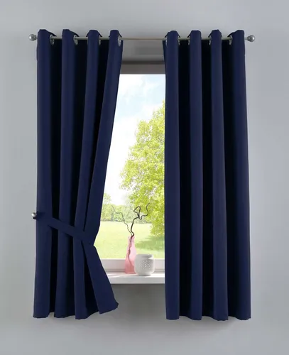 Blickdicht Verdunkelungsvorhang »NewYork« Blau 160x140 cm - Gardinen & Vorhänge, pflegeleichter 100% Polyester-Stoff für optimale Verdunkelung und ein gemütliches Raumklima.