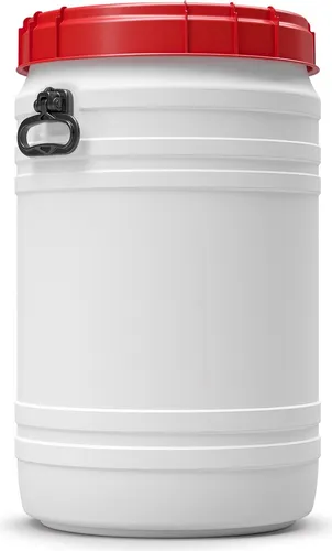 Liter Weithalsfass Tonne Drehdeckelfass Schraubdeckelfass weiß (75 CT SW) 75