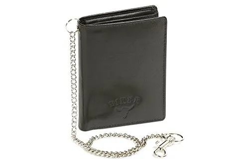 LEAS Biker- und Truckerbörse mit Chrom-Kette - Herren-Geldbörse aus robustem Echt-Rind-Leder mit RFID-Schutz, großem Platzangebot und schlankem Design für optimale Handhabung und Sicherheit.