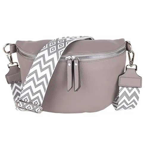 MIRROSI® Bauchtasche Damen aus Veganleder in grau von MIRROSI