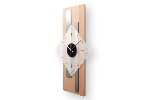 Moderne Designer Holz Alu Funk Wanduhr 60x30cm - Elegante Wanduhr aus Echtholz mit leisem Funkwerk, ideal für ruhige Räume. Handmade in Deutschland, kratzfest und feuchtraumgeeignet – ein Blickfang für jeden Raum!