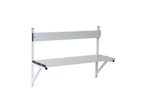Wandbank aus Alu/Edelstahl, 1015 mm breit - Hochwertige Gartenbank mit stabiler pulverbeschichteter Stahlrohrkonstruktion, ideal für Außenbereiche. Robustes Design aus Edelstahl und Aluminium, perfekt für Nass- und Lebensmittelbereiche.
