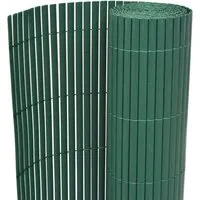 vidaXL Doppelseitiger Gartenzaun aus PVC 90x300 cm - Grün - Zaunelemente - Robuster, witterungsbeständiger PVC-Gartenzaun in ansprechendem Grün, ideal für Sichtschutz und Gartenabgrenzung.