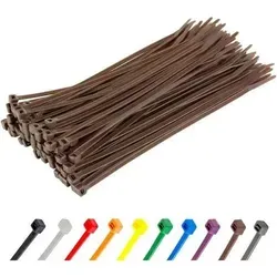 Gocableties Kabelbinder 100 Stück UV-beständig 300 mm x 3,6 mm Braun - Entdecke die Gocableties Kabelbinder: 100 Stück in Braun, ideal für Heim- und Profieinsätze. Mit einer Mindestzugfestigkeit von 18,2 kg sind sie robust und UV-beständig – perfekt für Innen- und Außenanwendungen.