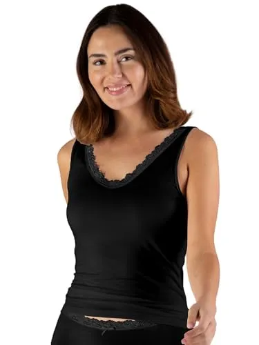 Nina von C. Damen Achselhemd Daily & Cosy 16 400 584 0 Gr. 48 in Schwarz