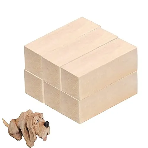 TSKDKIT Lindenholz zum Schnitzen und Drechseln 6 STK Groß Schnitzholz Natürliches Holzblöcke Schnitzblöcke zum Basteln Balsaholz Unbehandelt Basswood für Kinder und Erwachsene(15 x 5 x 5cm)