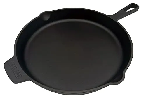 Grillfürst Gusseisenpfanne Ø 35 cm - Hitzebeständige Grillpfanne mit Stielgriff - Pfannen - Massive Gusspfanne mit gleichmäßiger Wärmeverteilung, ideal für Steak und Gemüse, sofort einsatzbereit dank sprühemaillierter Oberfläche.